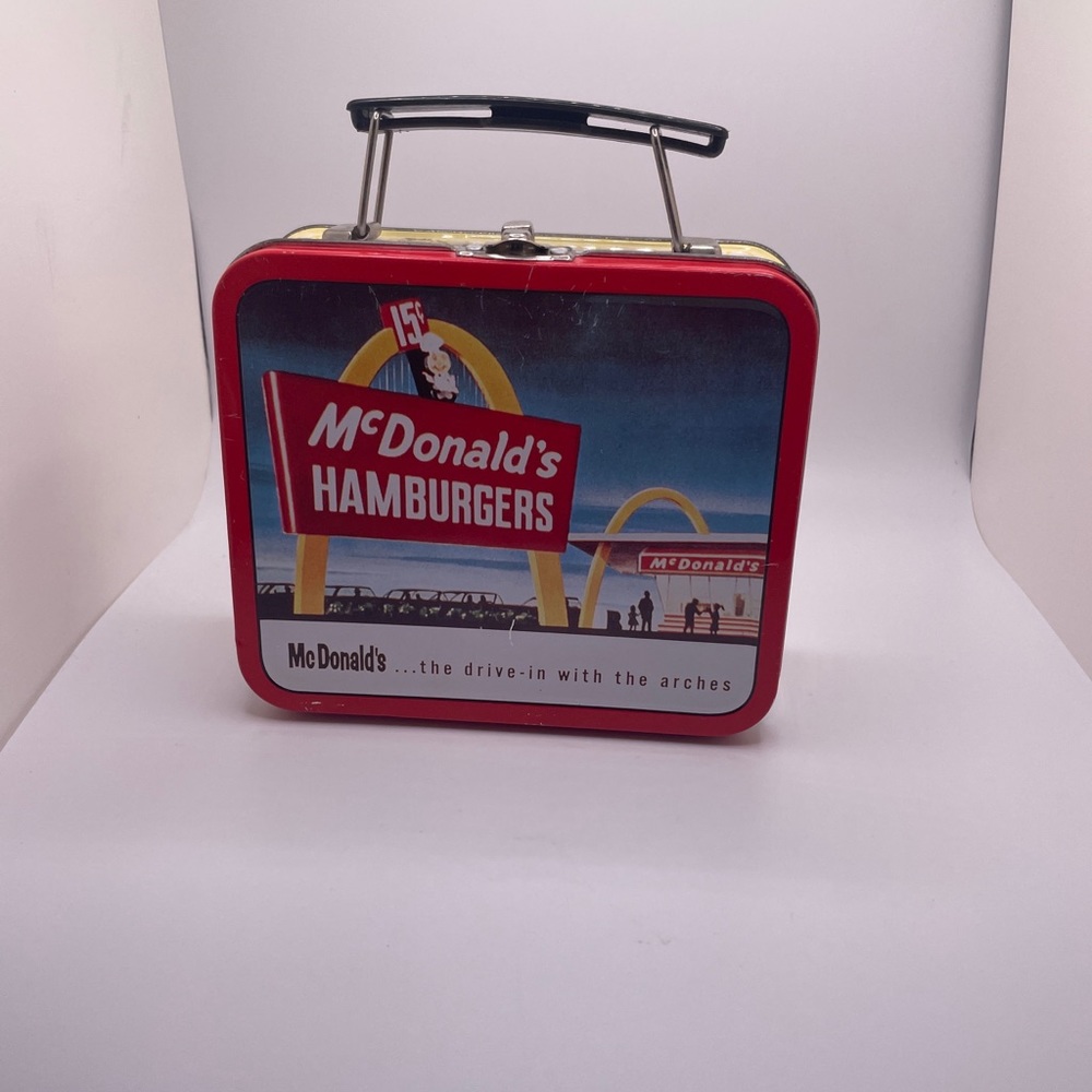 Vintage McDonald's Hamburgers Collectible Tin Lunch Box Mini Metal 1997